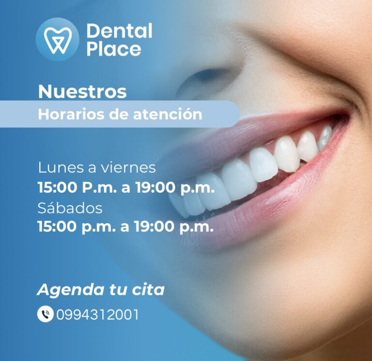 Post de instagram horarios odontologia profesional azul 768x744